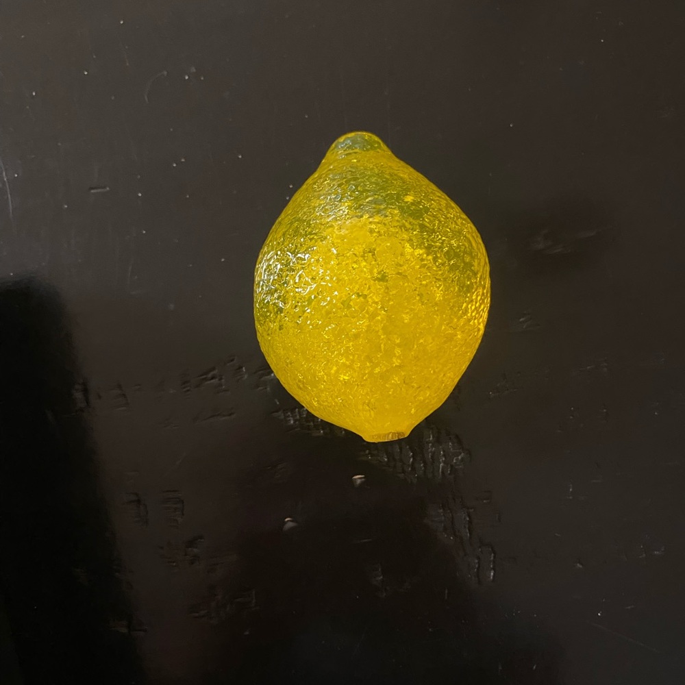 Yellow and Green Decorative Glass Lemon